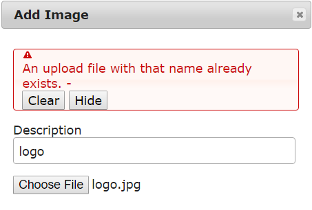 Image file exists error